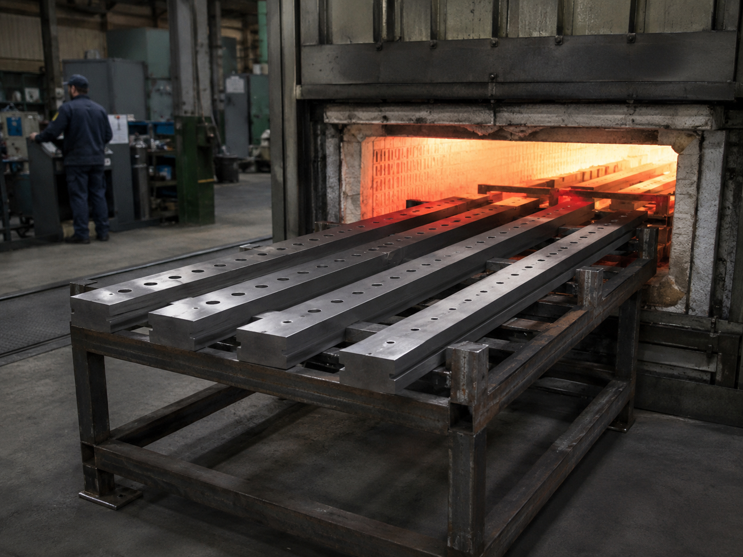 Controlled heat treatment process for industrial blades